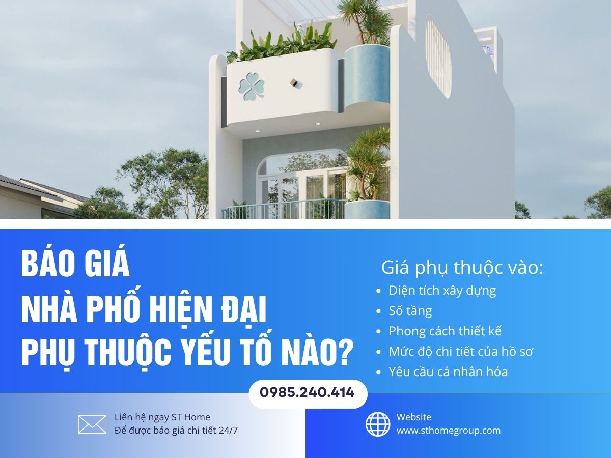 Báo giá thiết kế nhà phố hiện đại tại Thanh Hóa