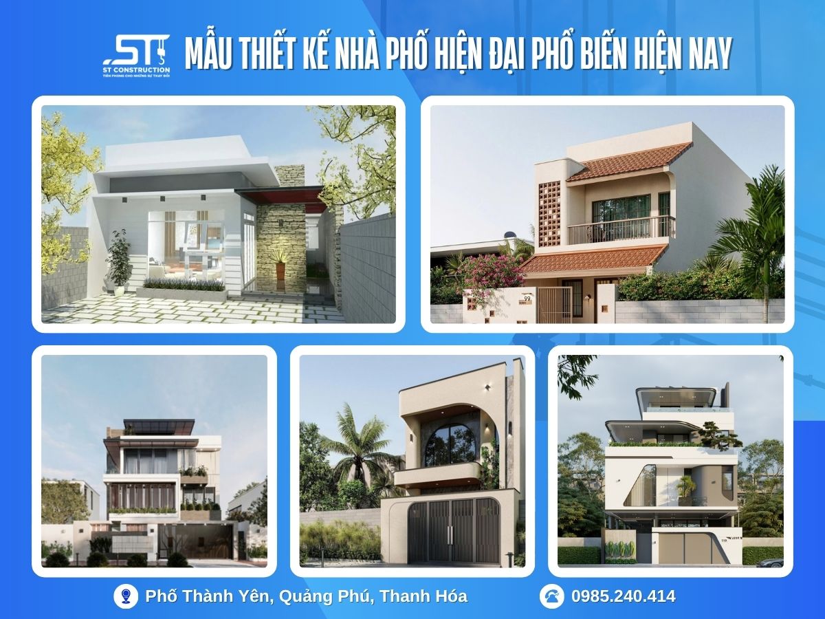 Mẫu thiết kế nhà phố hiện đại phổ biến hiện nay