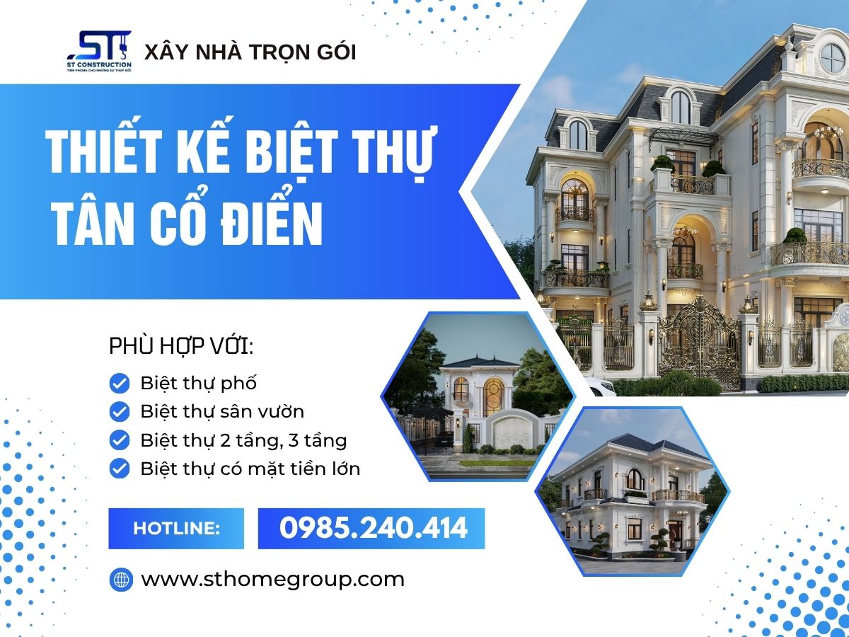 Thiết Kế Biệt Thự Tân Cổ Điển Tại Thanh Hóa